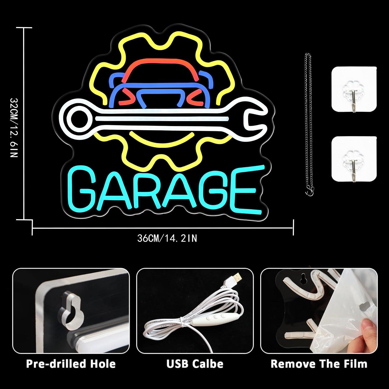 Garage Neon Sign USB Powered L - Auto Repair Shop In ulasan dan harga