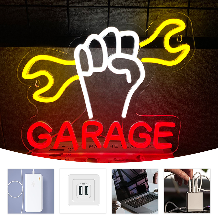Garage Led Neon Sign, Wrench T - Auto Repair Shop Signs ulasan dan harga