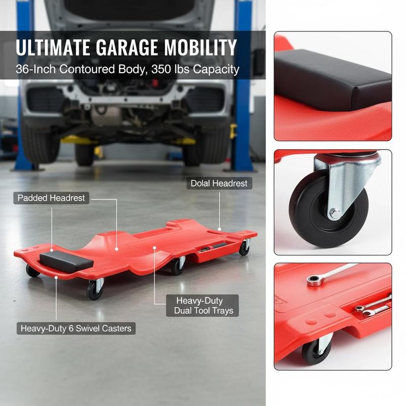 Rolling Creeper Board 36-Inch  - Auto Repair Shop In ulasan dan harga