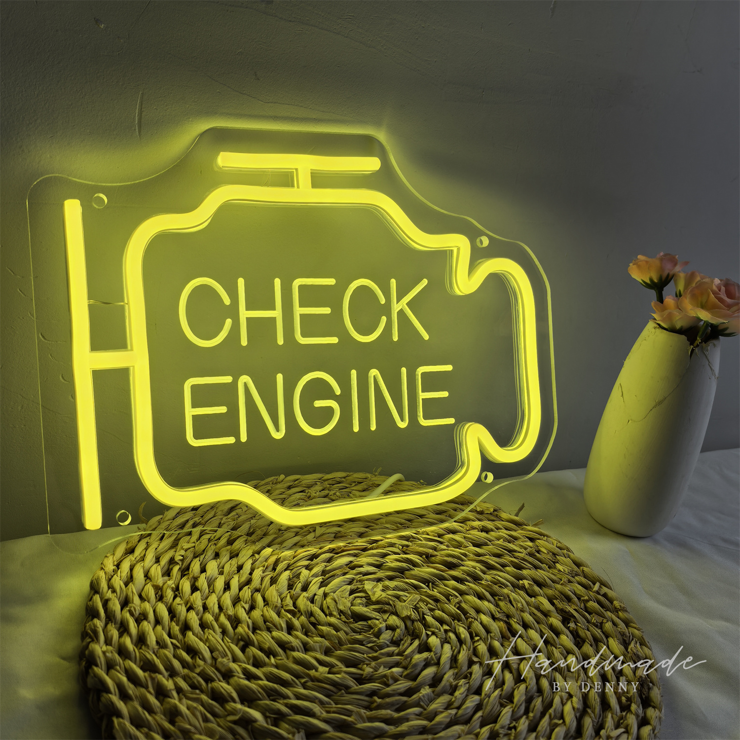Check Engine Neon Sign, Led Ga - Auto Repair Shop Signs ulasan dan harga