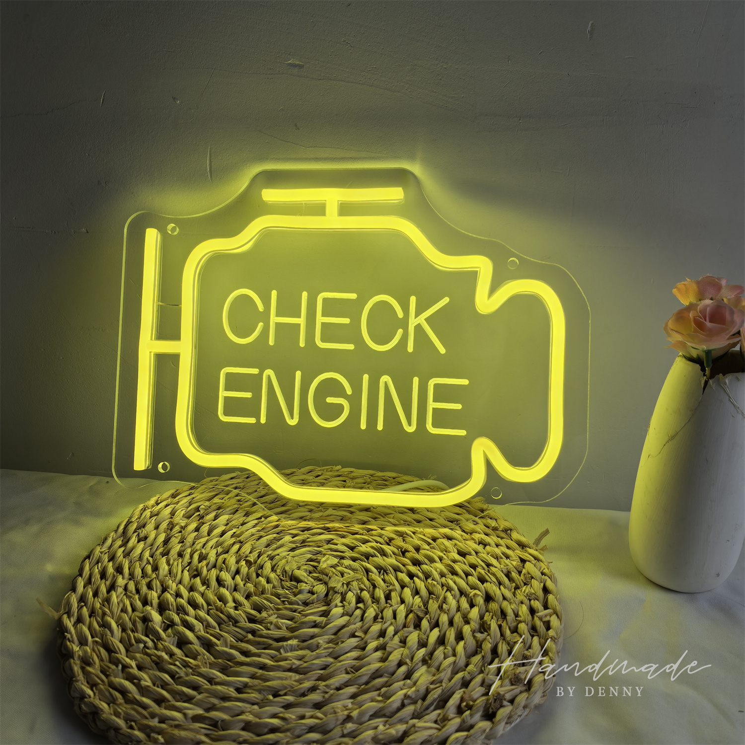 Check Engine Neon Sign, Led Ga - Auto Repair Shop Signs ulasan dan harga