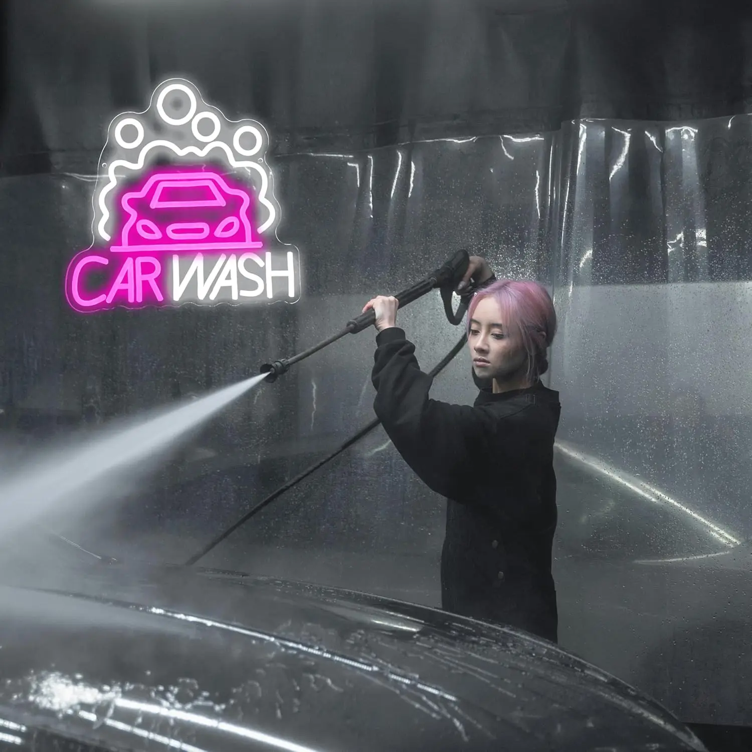 Sedan LED Neon Light Car Wash  - Auto Repair Shop Signs ulasan dan harga