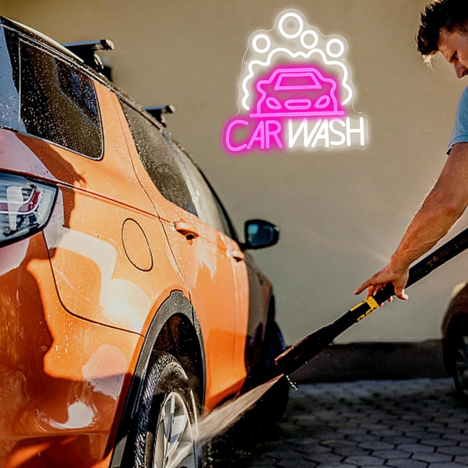 Sedan LED Neon Light Car Wash  - Auto Repair Shop Signs ulasan dan harga