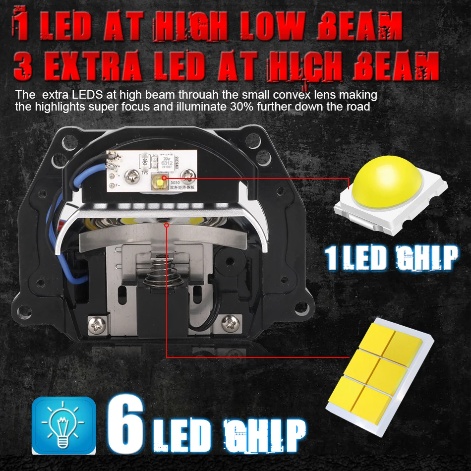 Bi LED Projector Lenses 3 Inch - Headlight Aiming Tool ulasan dan harga
