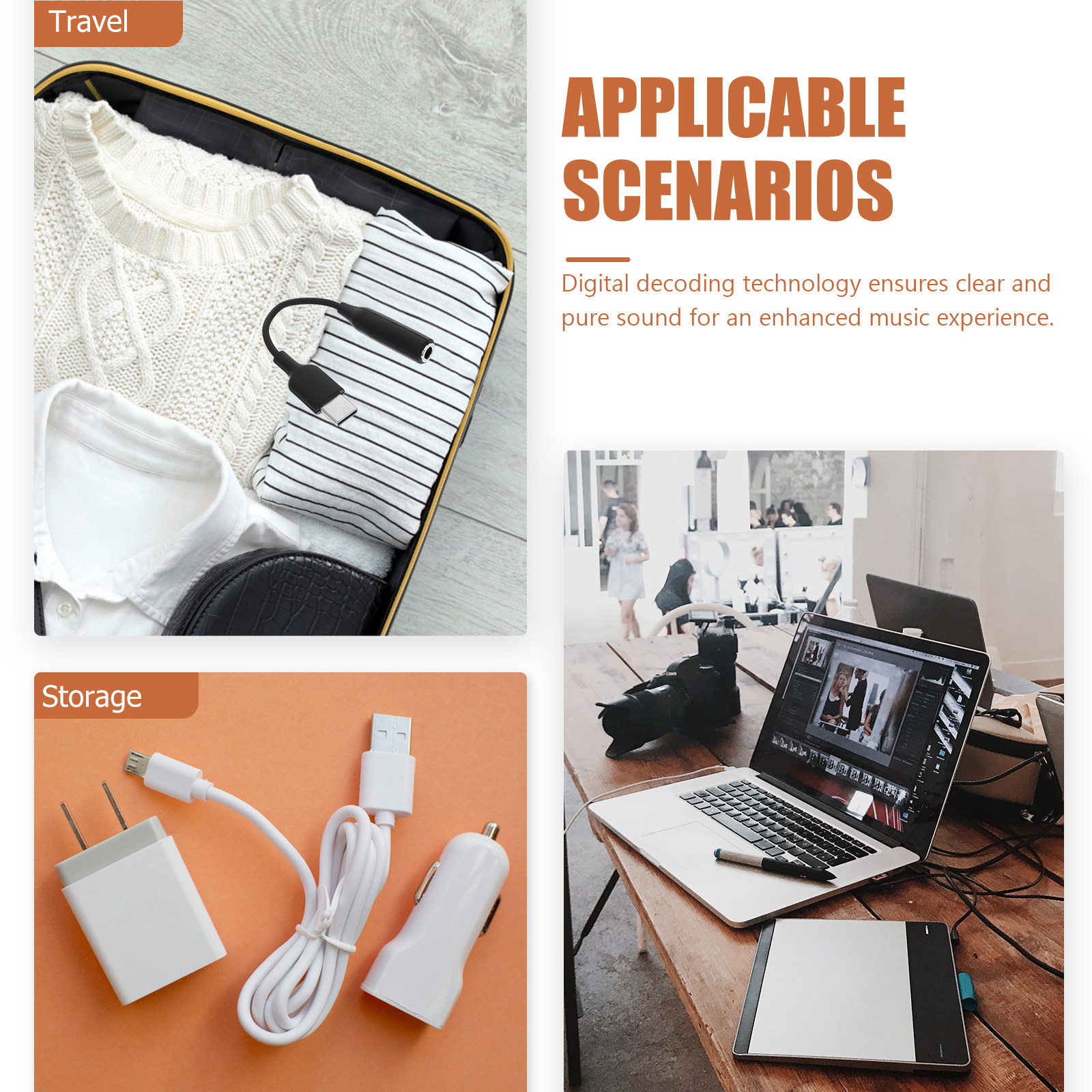 3Pcs USB C to 3.5mm Headphone  - Transmission Jack Adapter ulasan dan harga