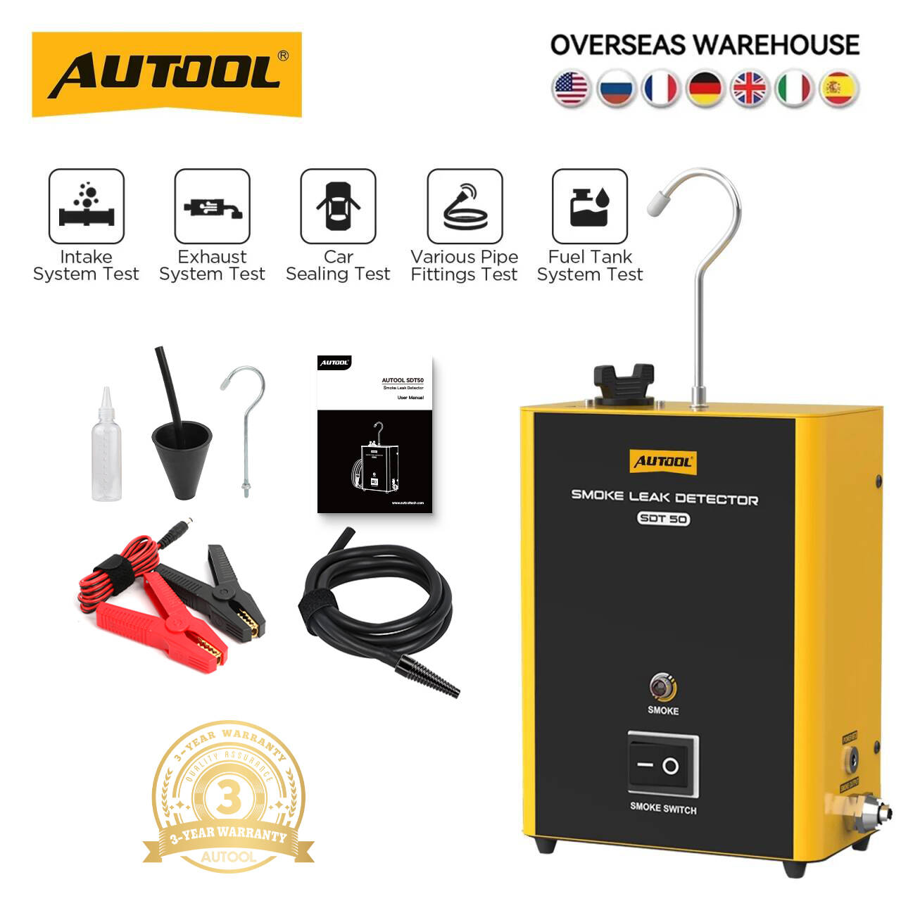 AUTOOL SDT50 12V Car Smoke Lea - Smoke Leak Detector ulasan dan harga