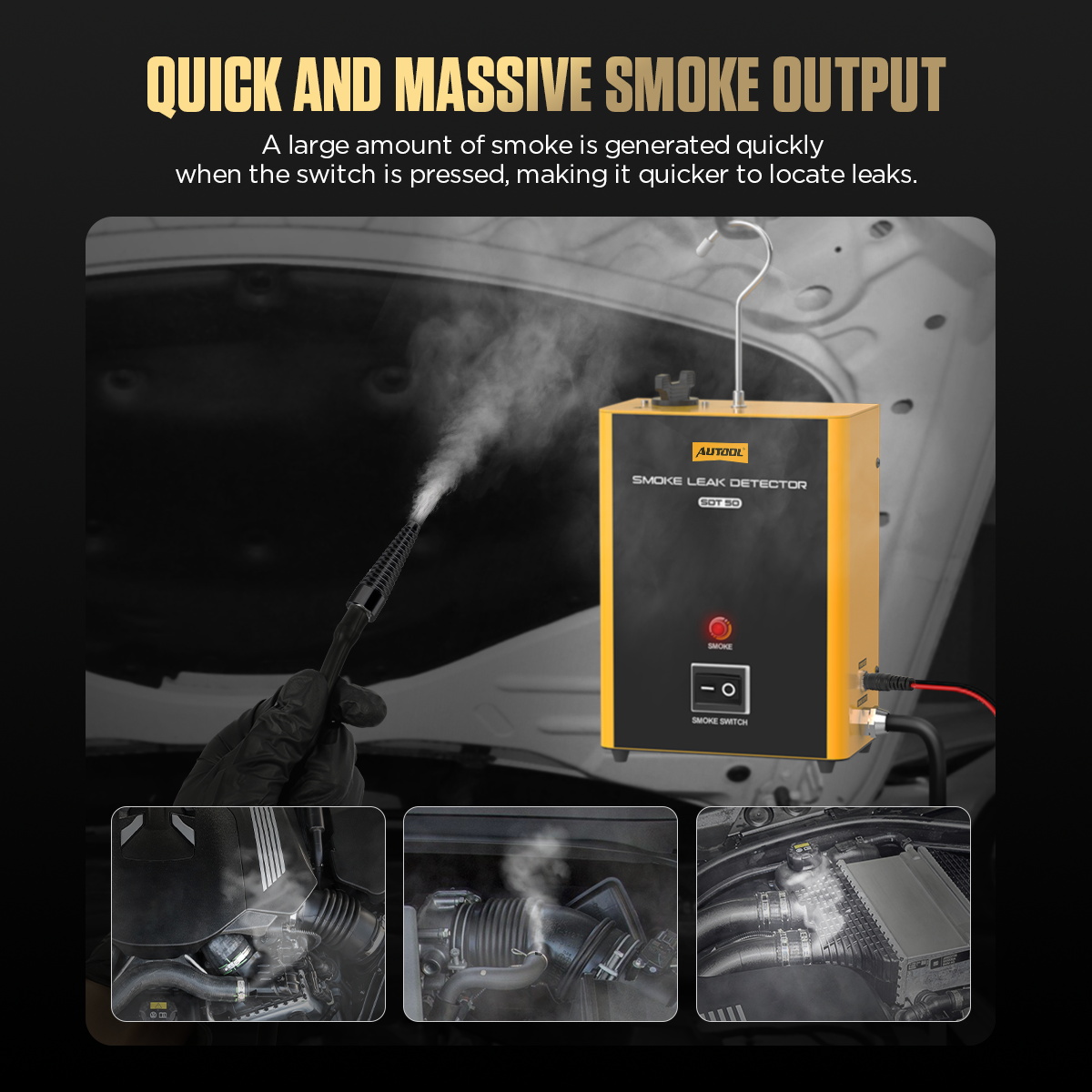 AUTOOL SDT50 12V Car Smoke Lea - Smoke Leak Detector ulasan dan harga
