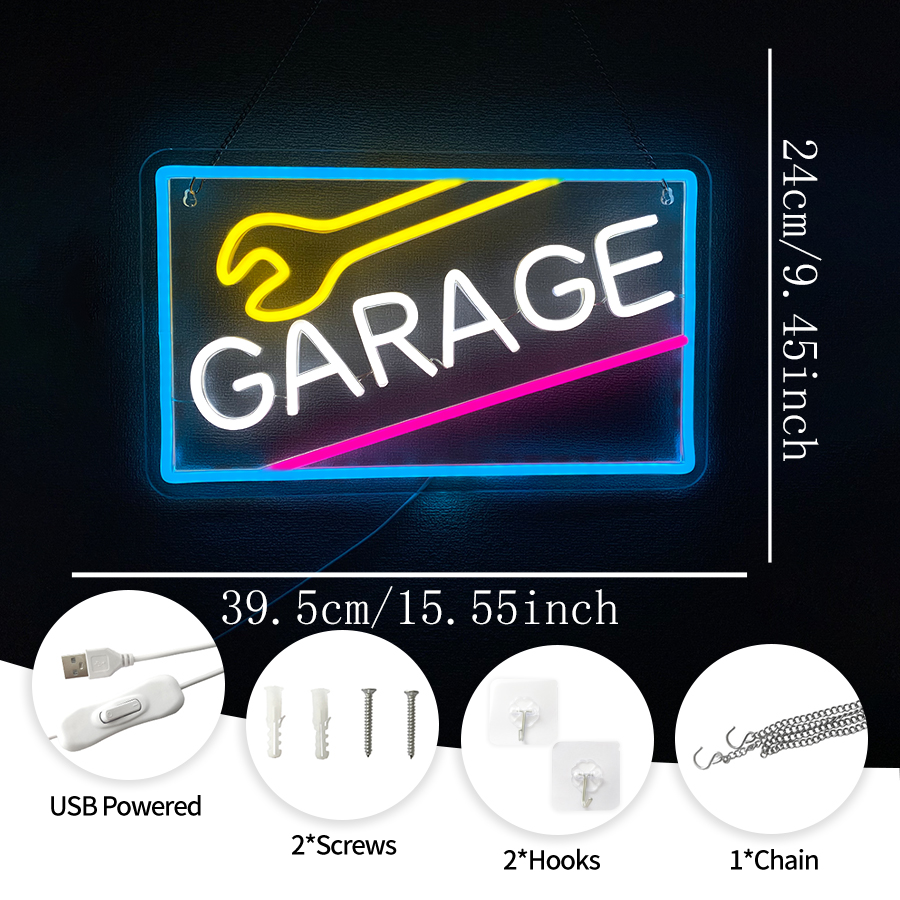 Garage Neon Sign For Wall Deco - Auto Repair Shop Signs ulasan dan harga