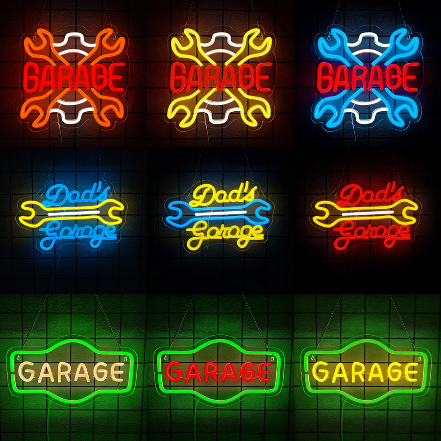 Garage Neon Sign for Wall Deco - Auto Repair Shop Signs ulasan dan harga
