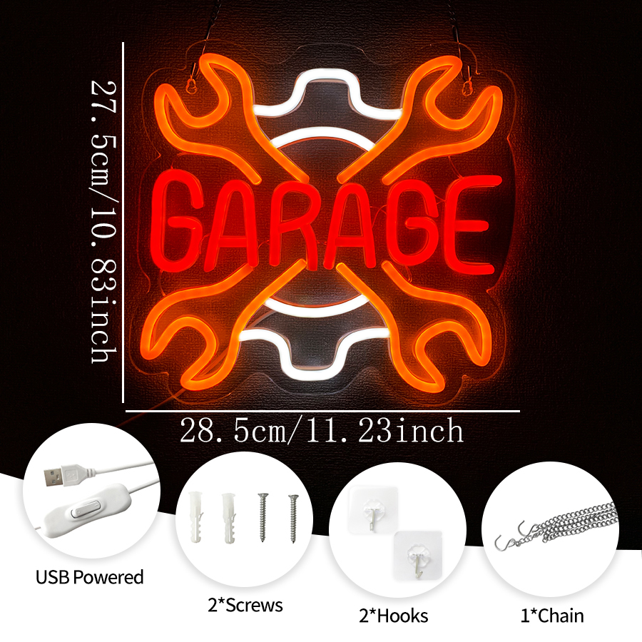 Garage Neon Sign for Wall Deco - Auto Repair Shop Signs ulasan dan harga