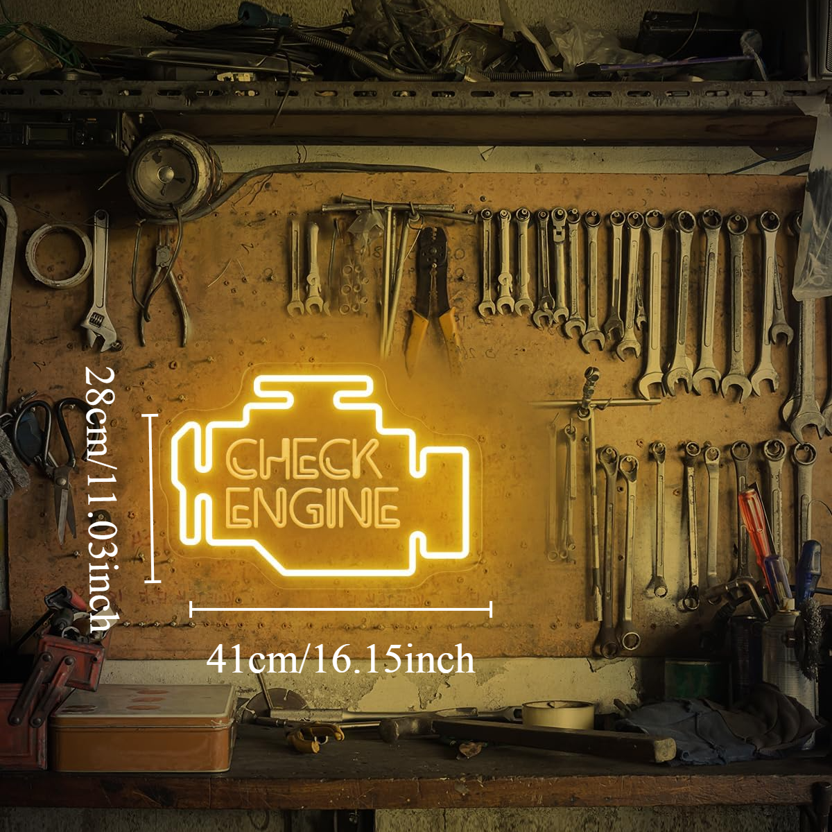 Check Engine Neon Sign Car LED - Auto Repair Shop Signs ulasan dan harga