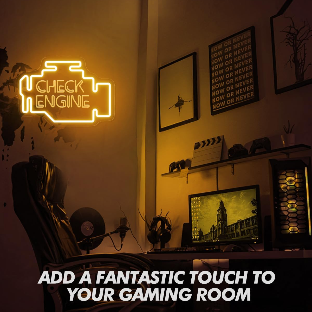 Check Engine Neon Sign Car LED - Auto Repair Shop Signs ulasan dan harga