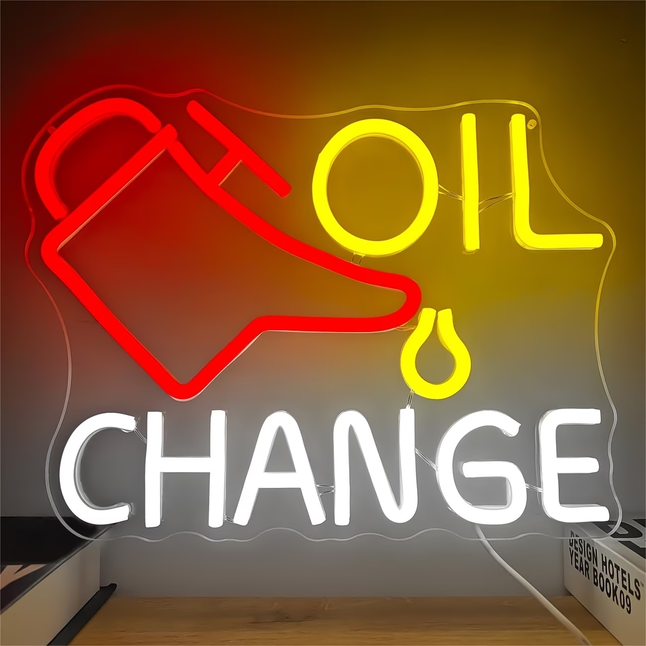 Oil Change Neon Sign Garage Ne - Auto Repair Shop Signs ulasan dan harga