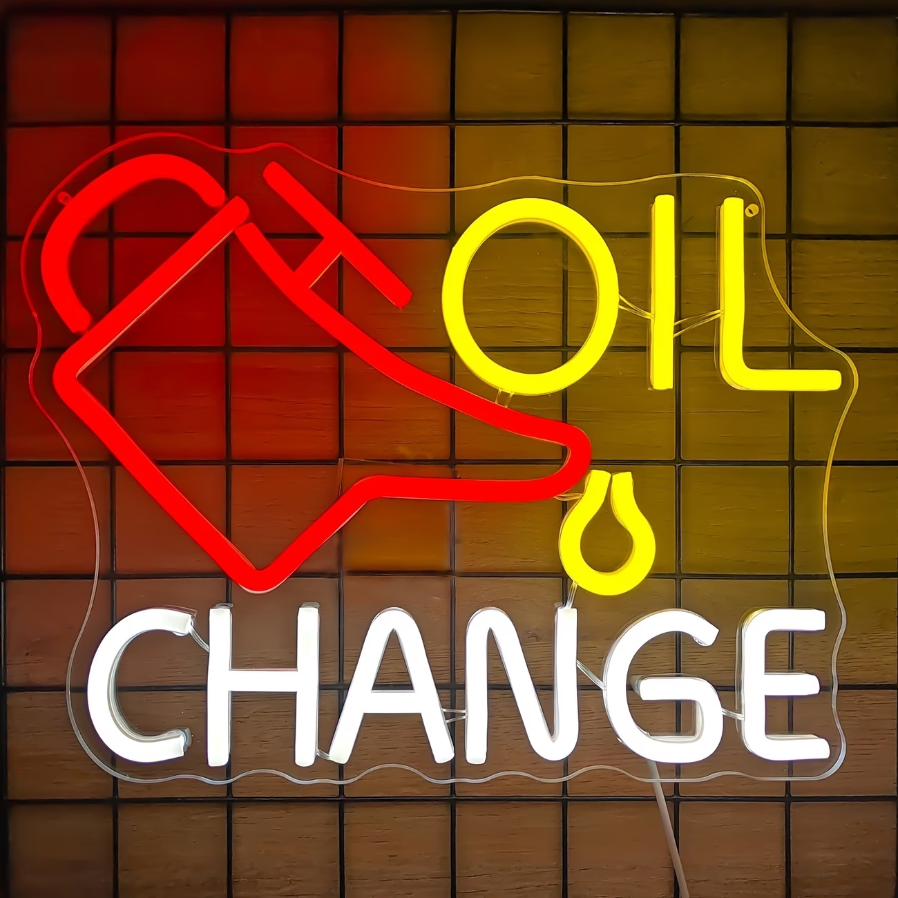 Oil Change Neon Sign Garage Ne - Auto Repair Shop Signs ulasan dan harga
